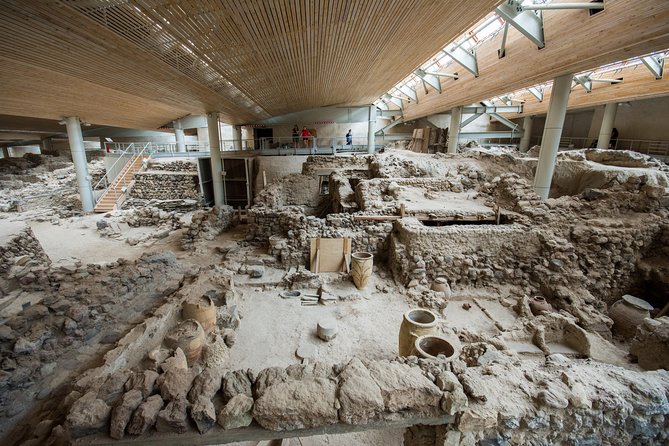 Archaeological Bus Tour To Akrotiri Excavations & Red Beach - Lunch timing and Akrotiri Bay