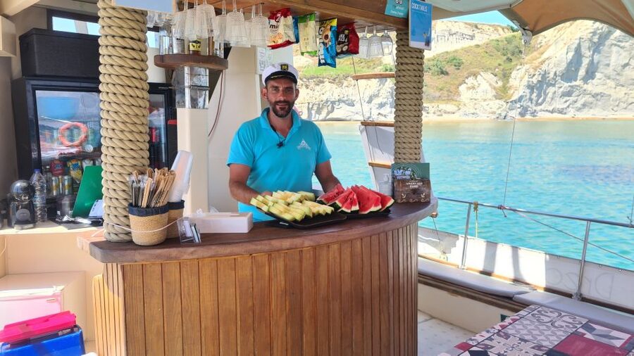 Argostoli: Full-Day Traditional Boat Cruise with Lunch - Xi Beach adds the day’s most unusual stop