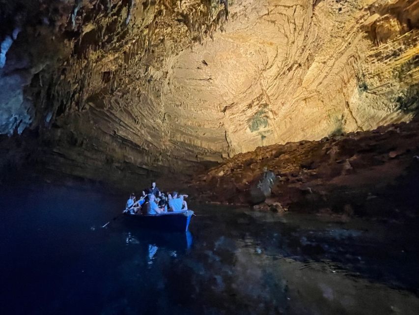 Argostoli: Melissani Lake, Drogarati Cave, and Myrtos Beach - Melissani Lake and the short boat ride