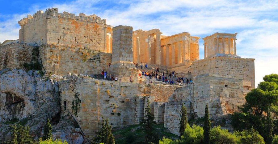 Athens: Acropolis Guided Walking Tour without Entry Ticket - Entering through the Propylaea