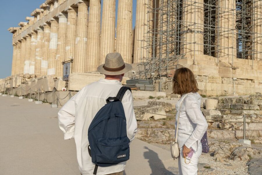 Athens: Acropolis & Plaka Neighborhood Private Walking Tour - Odeon of Herodes Atticus and the descent