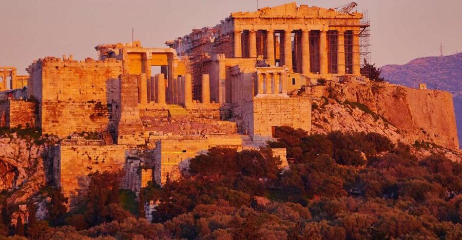 Athens: Acropolis Visit and City Night Tour - Entering the Acropolis from the southeast side