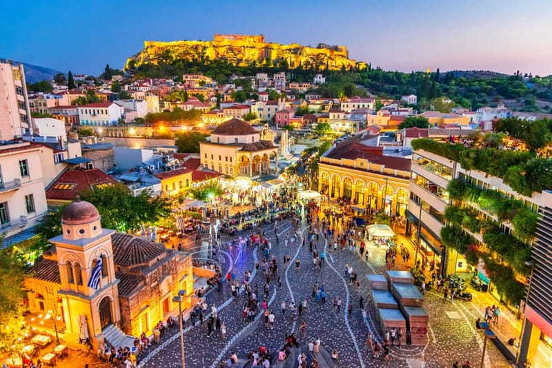Athens: Big Bus Panoramic Night Tour by Open-Top Bus - Omonoia and Karaiskaki: a look at the wider center