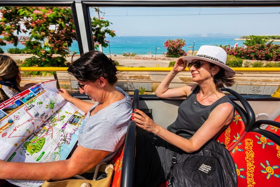 Athens: City Sightseeing Hop-On Hop-Off Bus Tour - Beach and Riviera route: from Falire to Lake Vouliagmeni