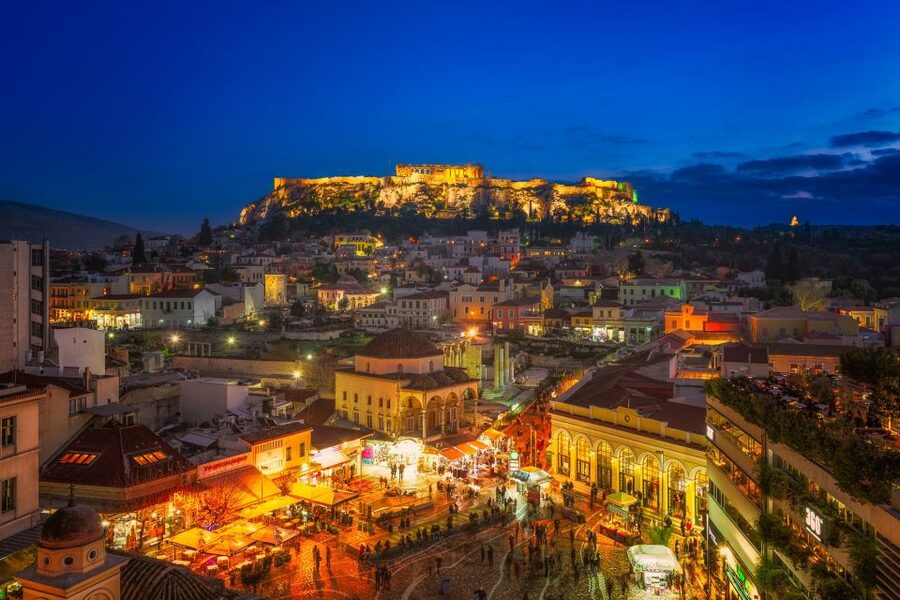 Athens: Evening Food Walking Tour - Monastiraki starts the Greek food lesson