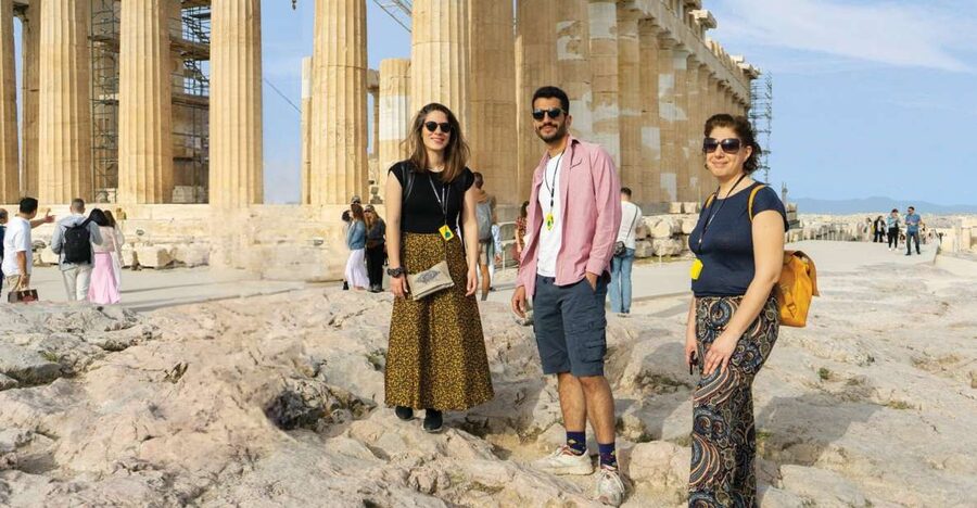Athens: First Access Acropolis and Parthenon Guided Tour - Down toward the Dionysus Theatre