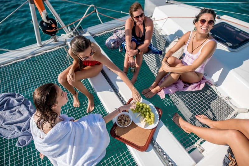 Athens: Half-Day Morning Catamaran Cruise with Meal & Drinks - Hydrousa Island: your first chance to swim