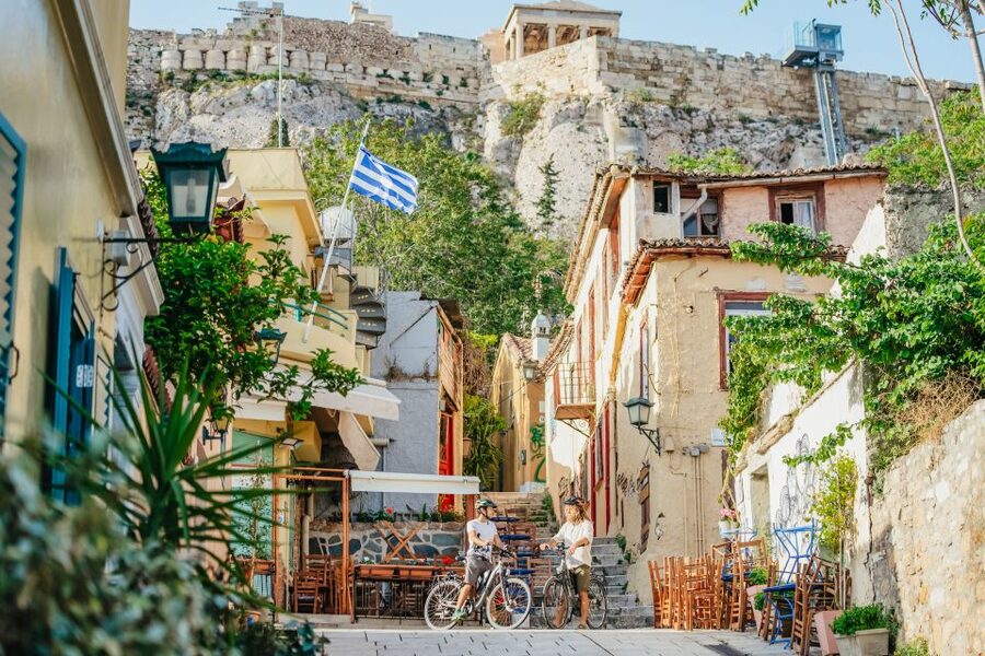 Athens: Old Town Highlights Guided E-Bike Tour - Plaka, where the ride slows down