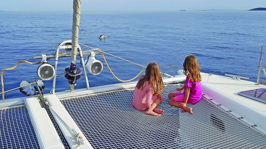 Athens: Riviera Catamaran Cruise with Meal and Drinks - The first swim stop near Voula
