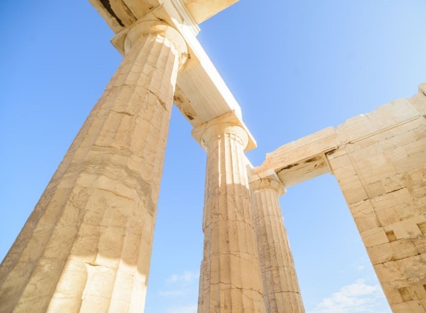 Athens: The Acropolis Walking Group Tour with a French Guide - The Parthenon and the view across Athens