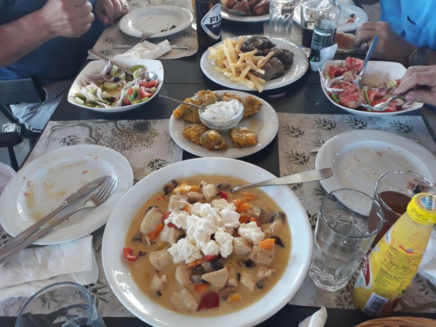 Chania: Milia Mountain Tour w/Lunch Olive Oil/Wine Tastings - Anoskeli: olive oil on bread and five wines