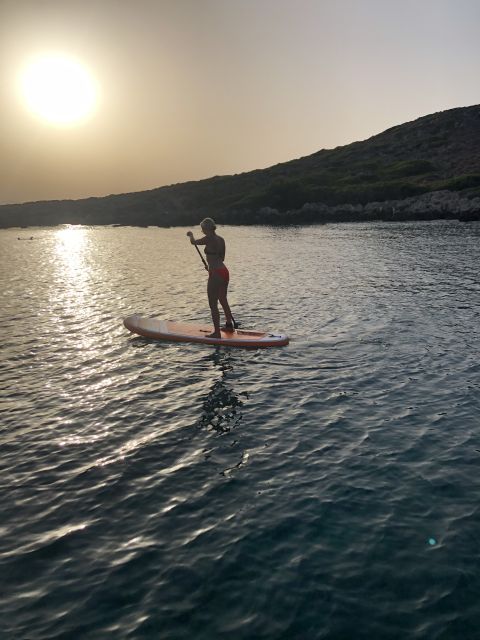 Chania: Stand-up Paddleboard Coastal Sunset Experience - The swim break and the best light