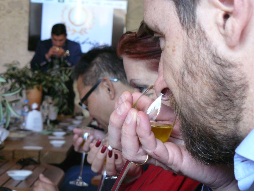 Corfu: Olive Oil Experience - The Governor's Olive Mill - Learning to taste olive oil properly