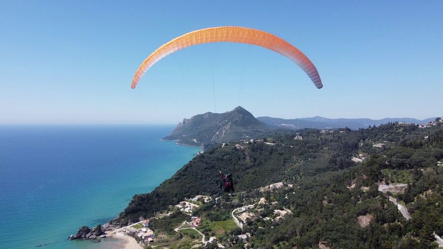 Corfu: Paragliding Tandem Flight Above Pelekas Town - A bird’s-eye view of Corfu’s west coast