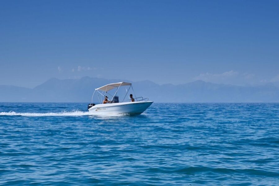 Corfu: Premium Boat Rental without Skipper - Mermaid Island, swimming, and sea life