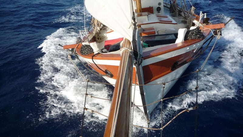 Corfu: Sunset Cruise on a Traditional Wooden Sailing Yacht - The Old Fortress and Garitsa Bay from the water