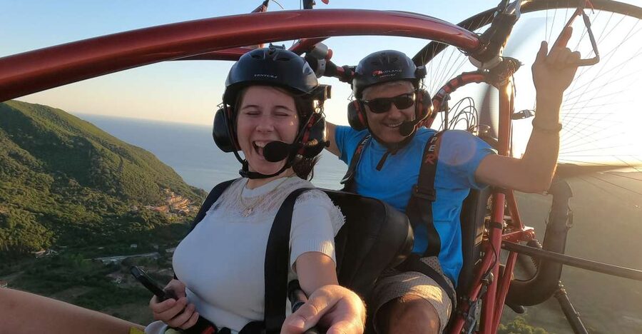 Corfu: Tandem Paratriking Flight over Corfu - Flying from the hills near Ermones