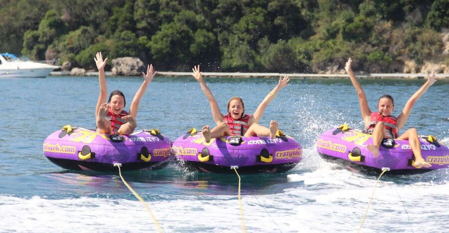 Corfu: Watersports Combo for 2 - Starting high with parasailing over Dassia