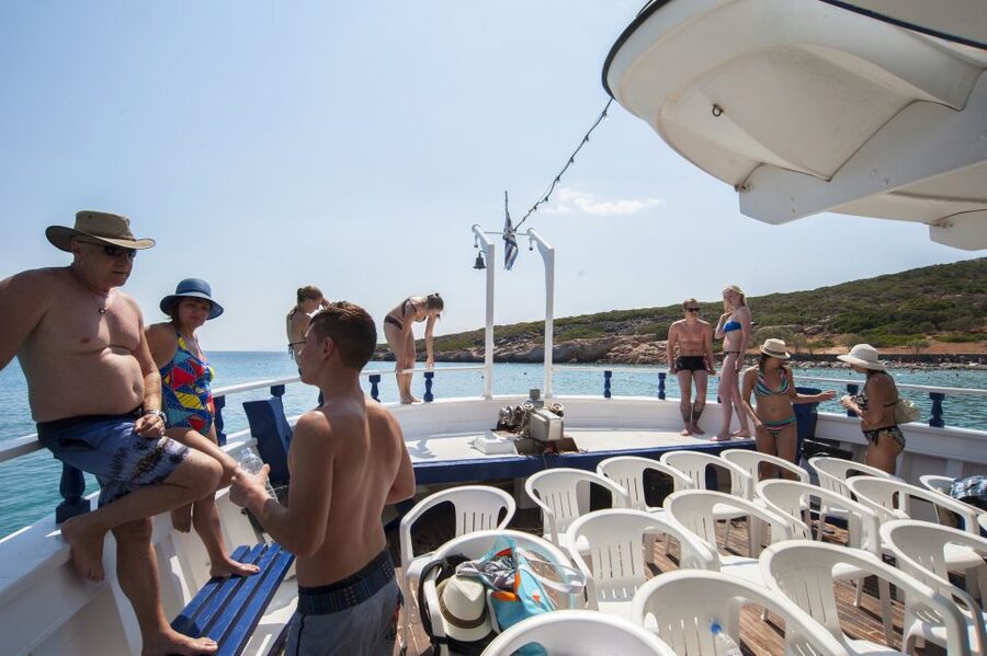 Crete: Spinalonga, Elounda, & Agios Nikolaos Boat Tour & BBQ - Elounda and the boat across Mirabello Bay