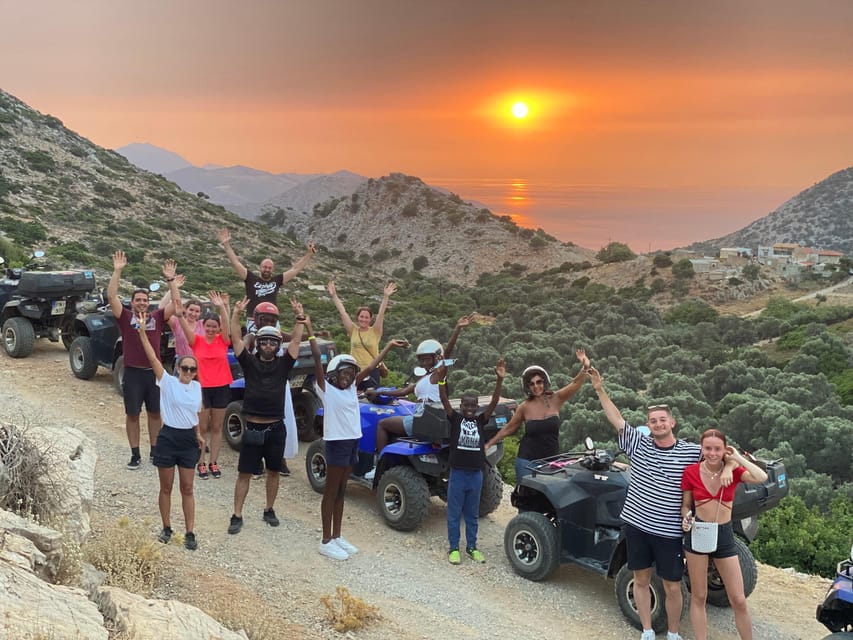 Crete: Sunset or Morning Quad with Local Products Tasting - The sunset stop above Heraklion Bay