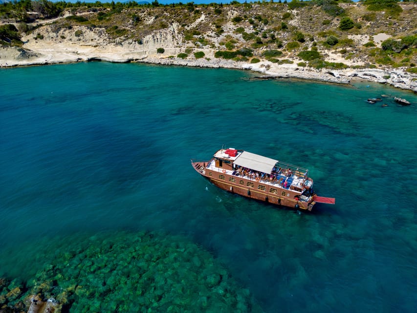 Faliraki : Transfer & Cruise to Lindos with 3 Swimming Stops - The cruise from Kolympia to Lindos