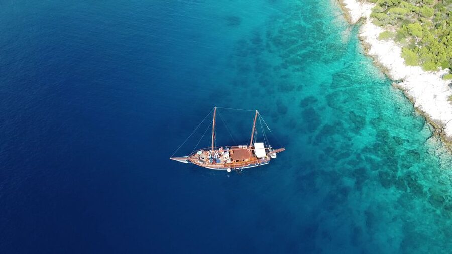 From Athens: Aegina, Agistri and Metopi Day Cruise w/ Lunch - Agistri: pine trees, blue water, and a short walk ashore