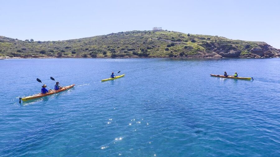 From Athens: Cape Sounion Guided Kayaking Tour with Lunch - Paddling below the Sounion cliffs