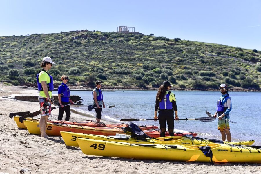 From Athens: Cape Sounion Guided Kayaking Tour with Lunch - A seaside meal with Greek seafood