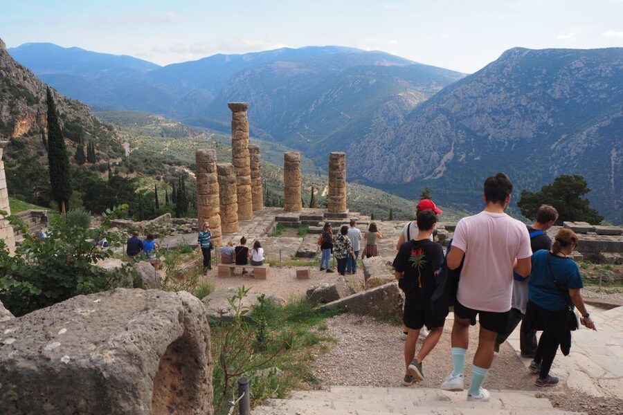 From Athens: Day Tour to Delphi - Entering Apollo’s sanctuary at Delphi
