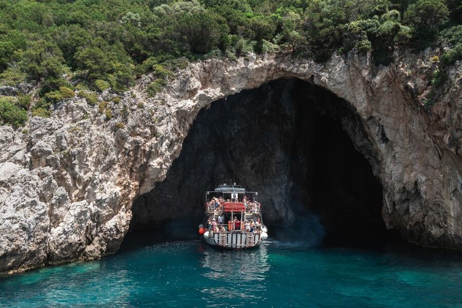 From Benitses/Lefkimmi: Blue Lagoon & Papanikolis Cruise - Bella Vraka gives you a second chance to swim