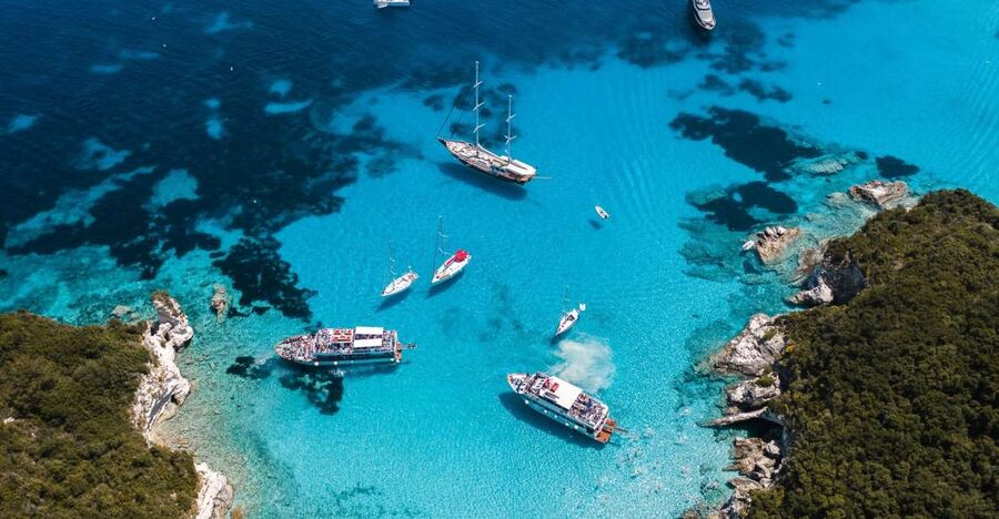 From Benitses/Lefkimmi: Paxos, Antipaxos & Caves Day Cruise - The day at a glance