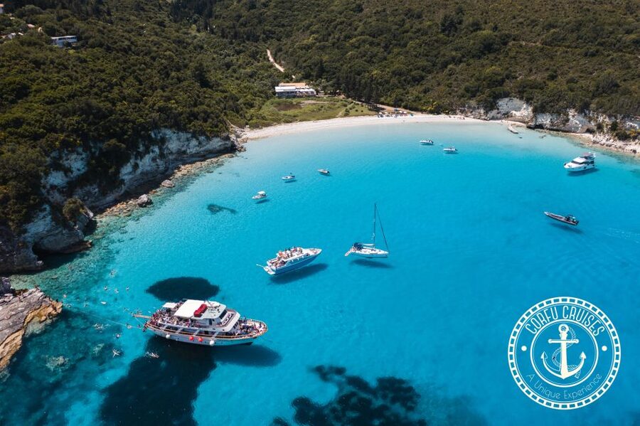 From Benitses/Lefkimmi: Paxos, Antipaxos & Caves Day Cruise - The long crossing west from Corfu
