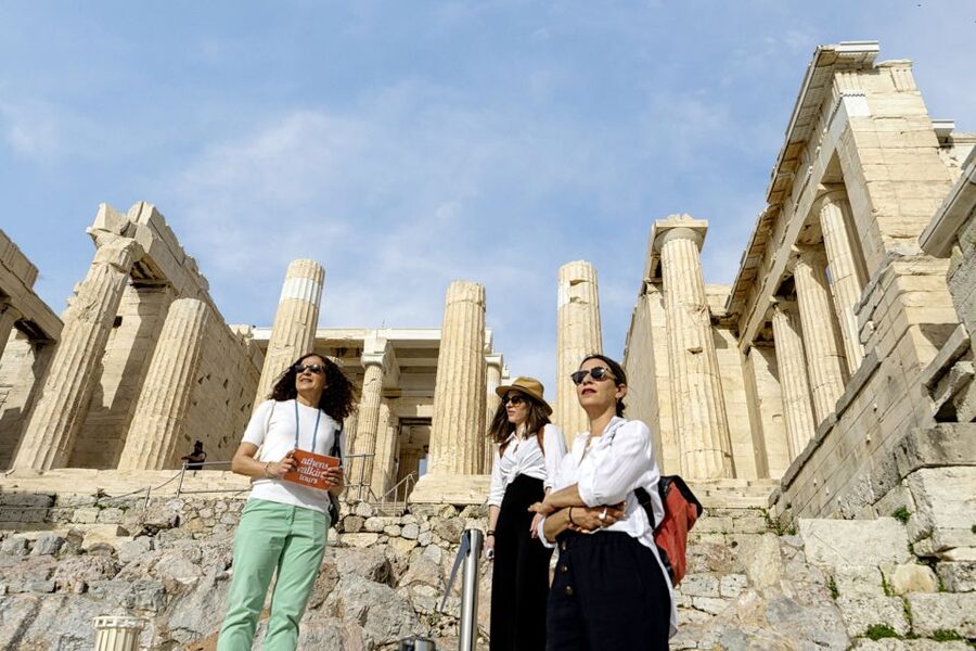 From Cruise Port: The Acropolis & Athens Highlights Tour - Approaching the Acropolis from the southern slope