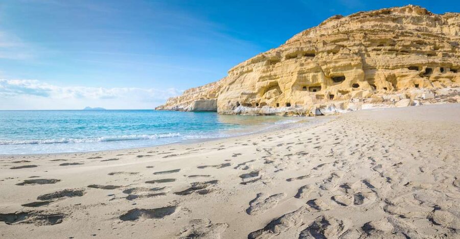 From Heraklion: Day Trip to Matala Hippie Beach and Caves - Four free hours on Matala Beach