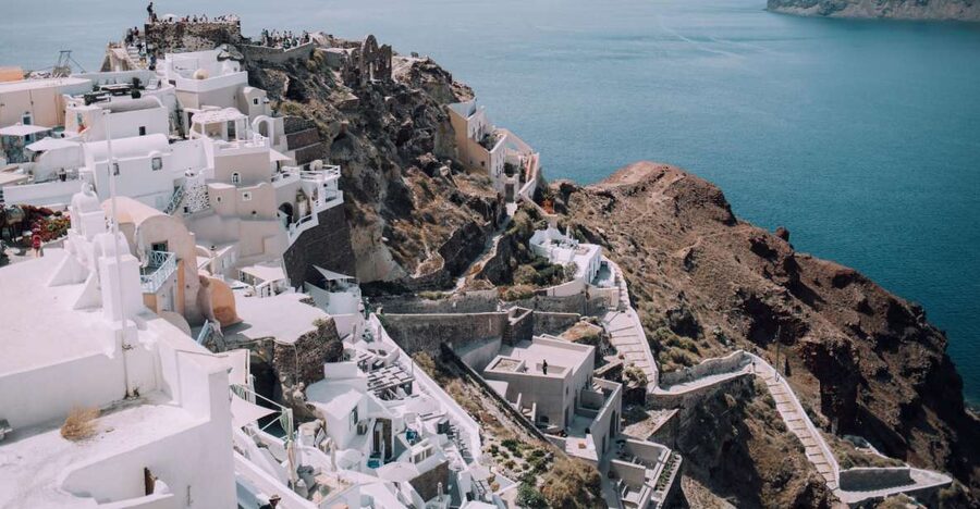 From Naxos: Full-Day Boat Trip to Santorini - Leaving Naxos Town by catamaran