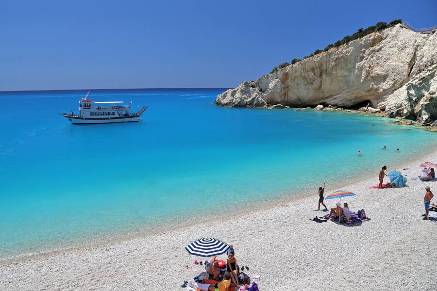 From Nydri: Boat to Kefalonia and Ithaki with Swim Stops - Porto Katsiki and Egremni from the sea