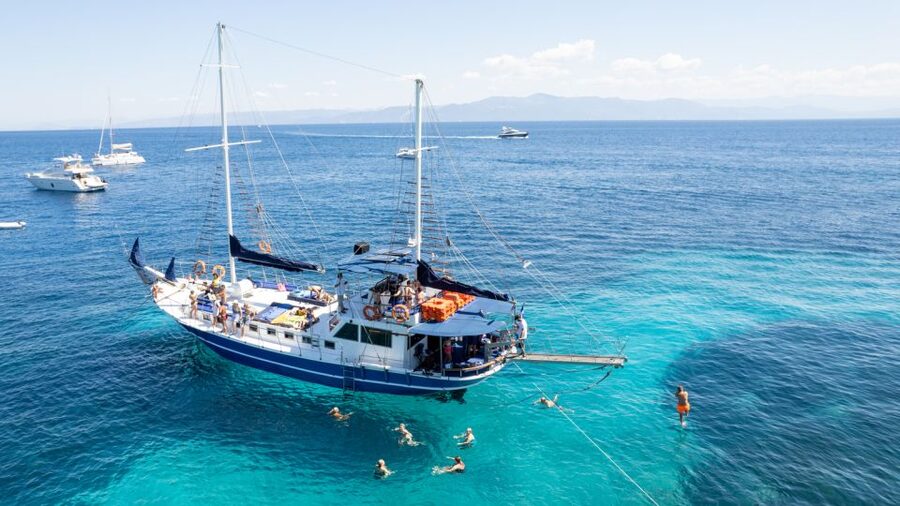 From Parga: Paxos and Antipaxos Cruise with Blue Caves - Ortholithos rock and the trip toward Gaios