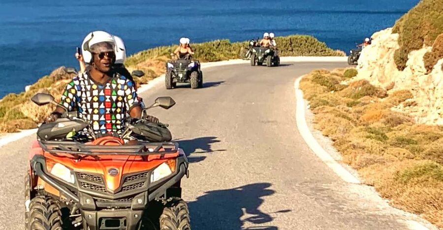 From Platanias: Quad safari with Hotel transfer - Climbing through villages, forests, and olive groves