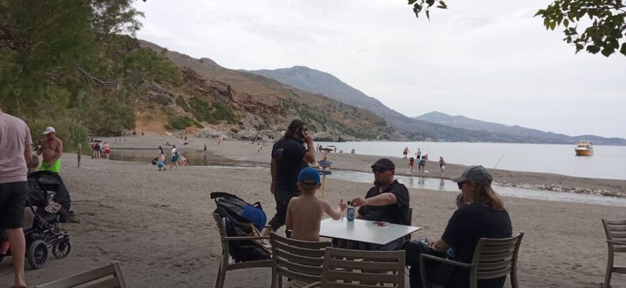 From Rethymno: Kourtaliotiko, Preveli Palm Beach, & Damnoni - Damnoni for lunch, swimming, and a second beach