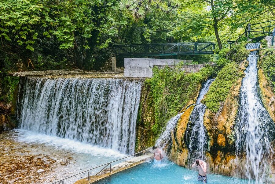 From Thessaloniki: Pozar Thermal Baths and Edessa Day Trip - Entering the Pozar thermal pools