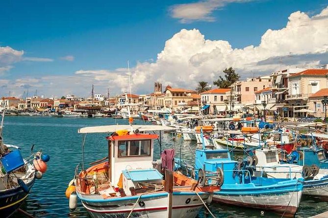 Hydra-Poros-Aegina Islands One Day Cruise With Live Music Dancing & Buffet Lunch - Poros in 50 minutes: pretty, compact, and rushed