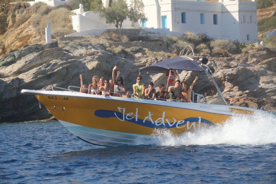 Ios Island: Speedboat Cruise from Mylopotas Beach - The sunset swim at Koumpara