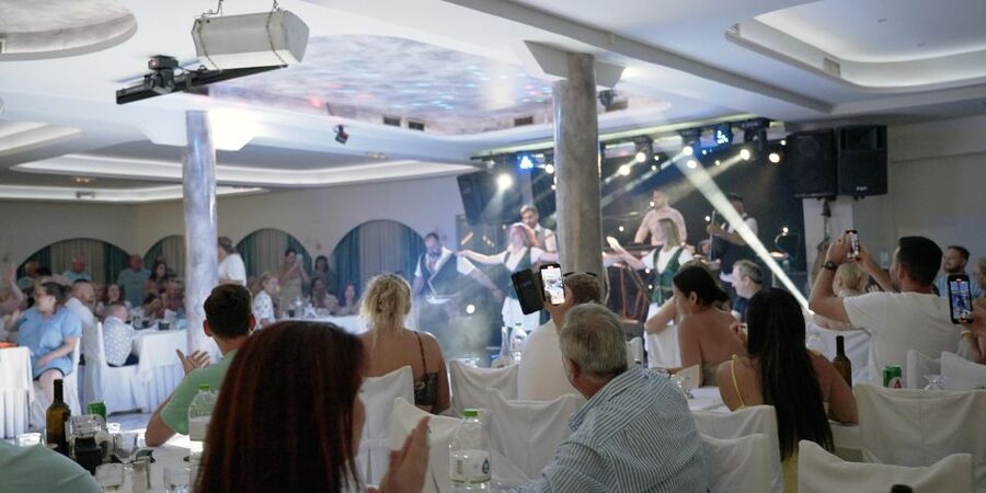 Kamari: Greek Show, Buffet Dinner, and Drinks at Dimitris - Plate smashing and the playful side of Greek tradition