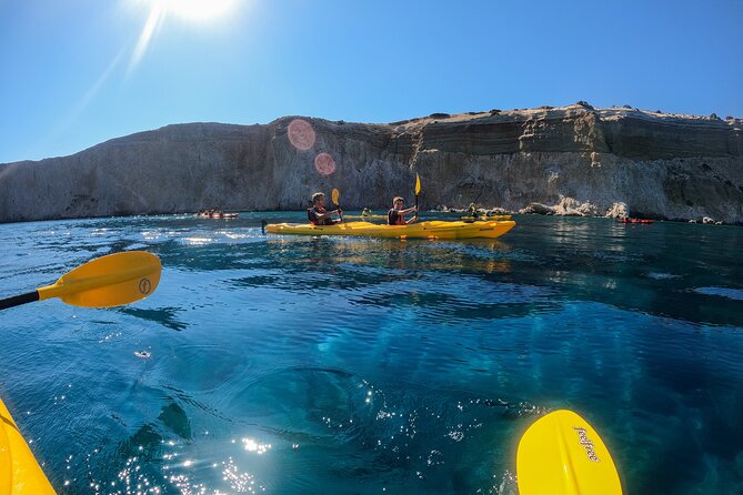 Kayaking Tour to the secrets of Milos - Paddling to Tsigrado and its golden-sand cove