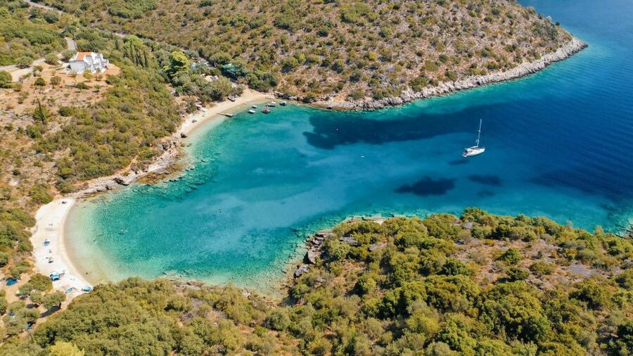 Kefalonia: Ithaca Cruise from Poros Port with Swim Stops - The first swim stop and Ithaca’s clear water
