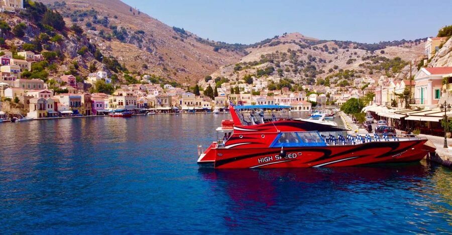 Kiotari, Lardos, Pefkos, & Lindos: Speedboat to Symi Island - The Saint George Bay swim stop