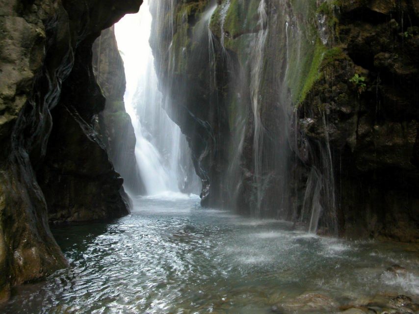 Kourtaliotiko Gorge River Trek with Lunch! Pick-up Avaliable - Swimming to the waterfall inside the cave