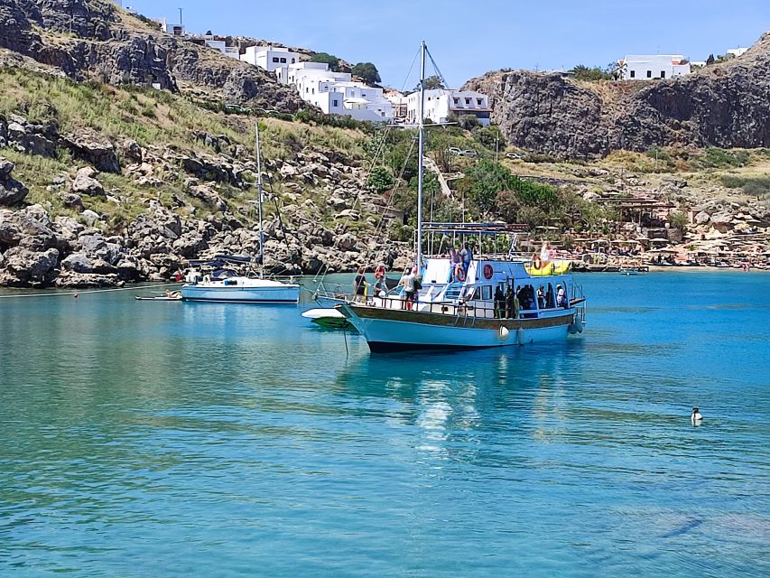 Lindos: Rhodes South-East Coast Cruise with Swim Stops - Guns of Navarone Bay and the first swim
