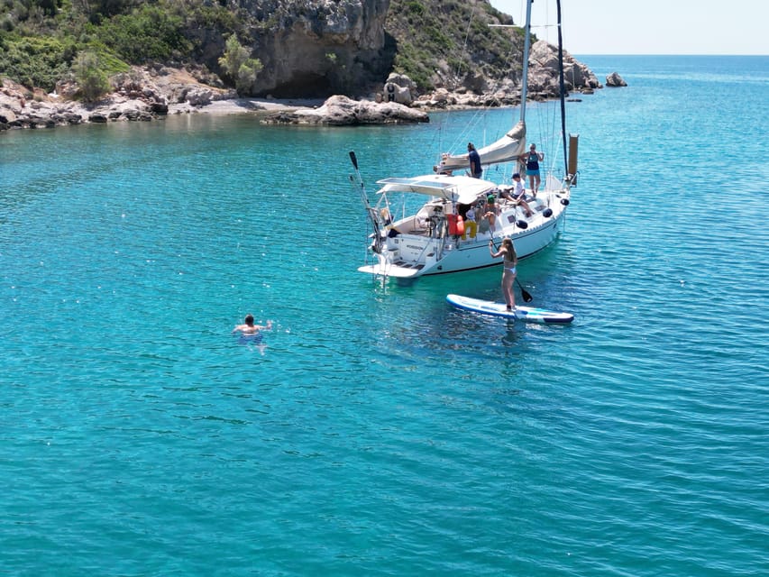 Nafplio Sun Sail Cruises | Semi-Private Half Day | With Meal - Swimming between Romvi and Daskalio