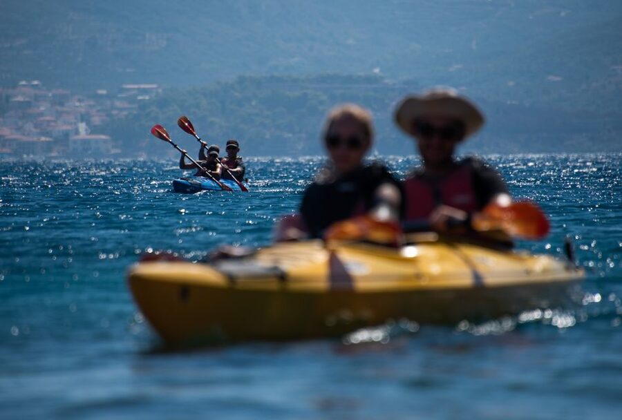 Navarino Bay: Sea Kayaking with Lunch - Paddling across calm Navarino Bay